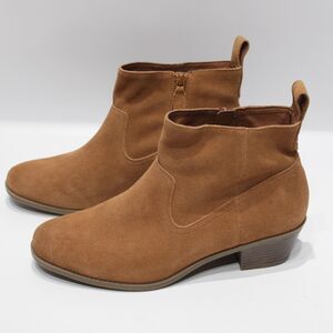 Vionic Vera Brown Suede Western Ankle Boots Booties Arch Support Women Size 10